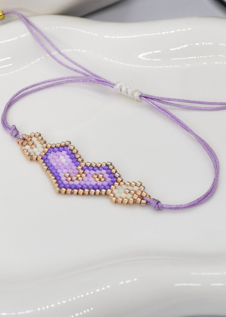 BEADED PURPLE WINGS BRACELET