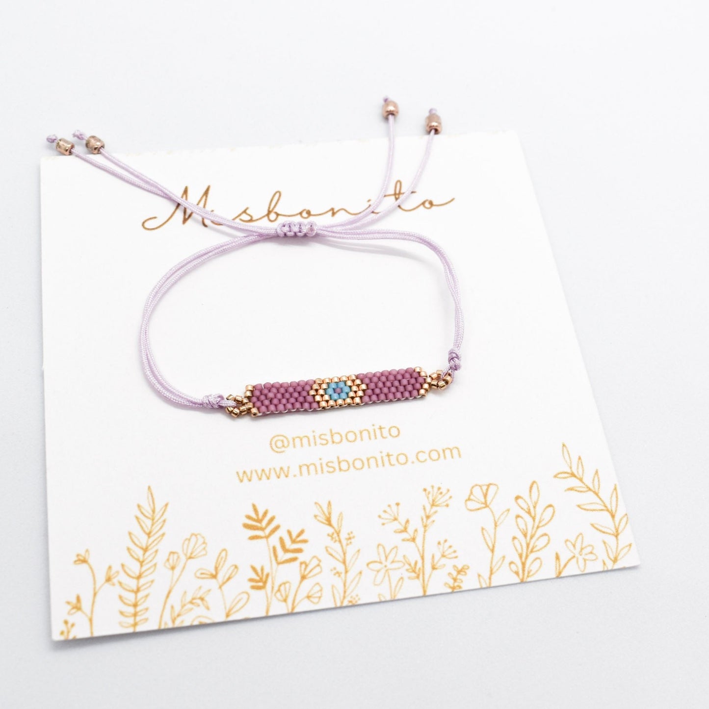 Purple evil eye bracelet