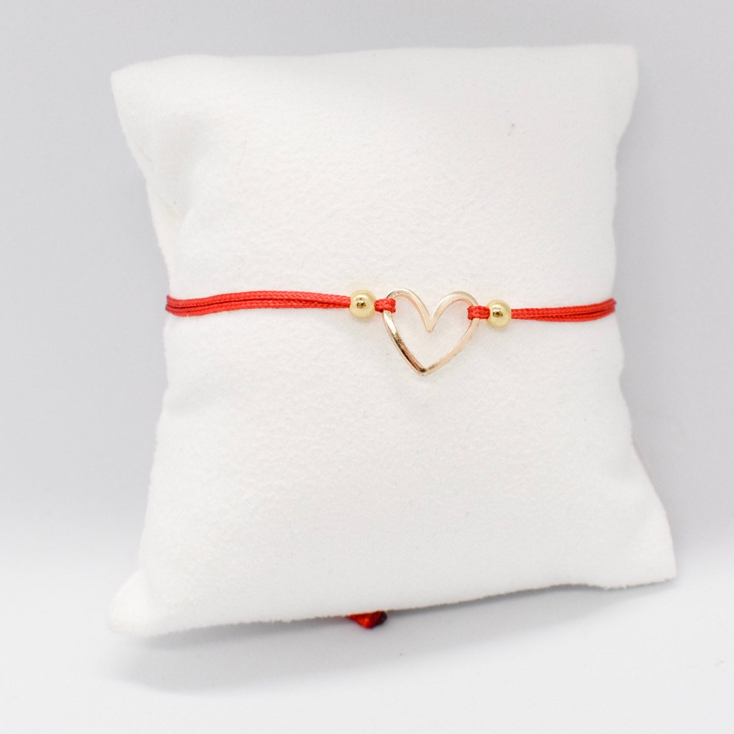 Red cord heart bracelet