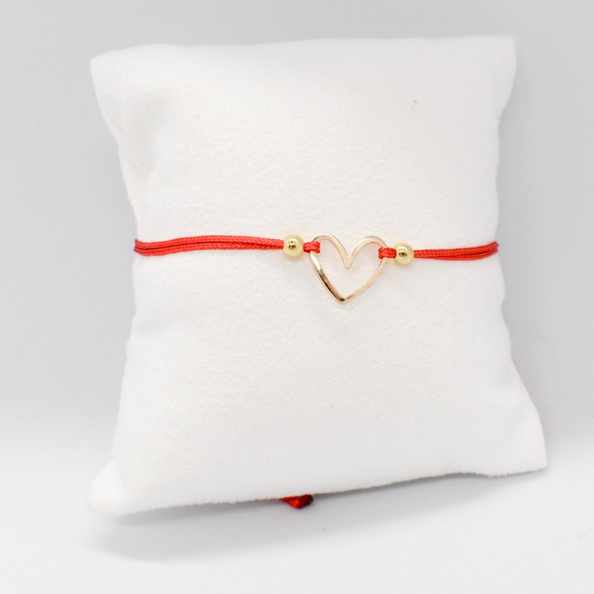 Red cord heart bracelet