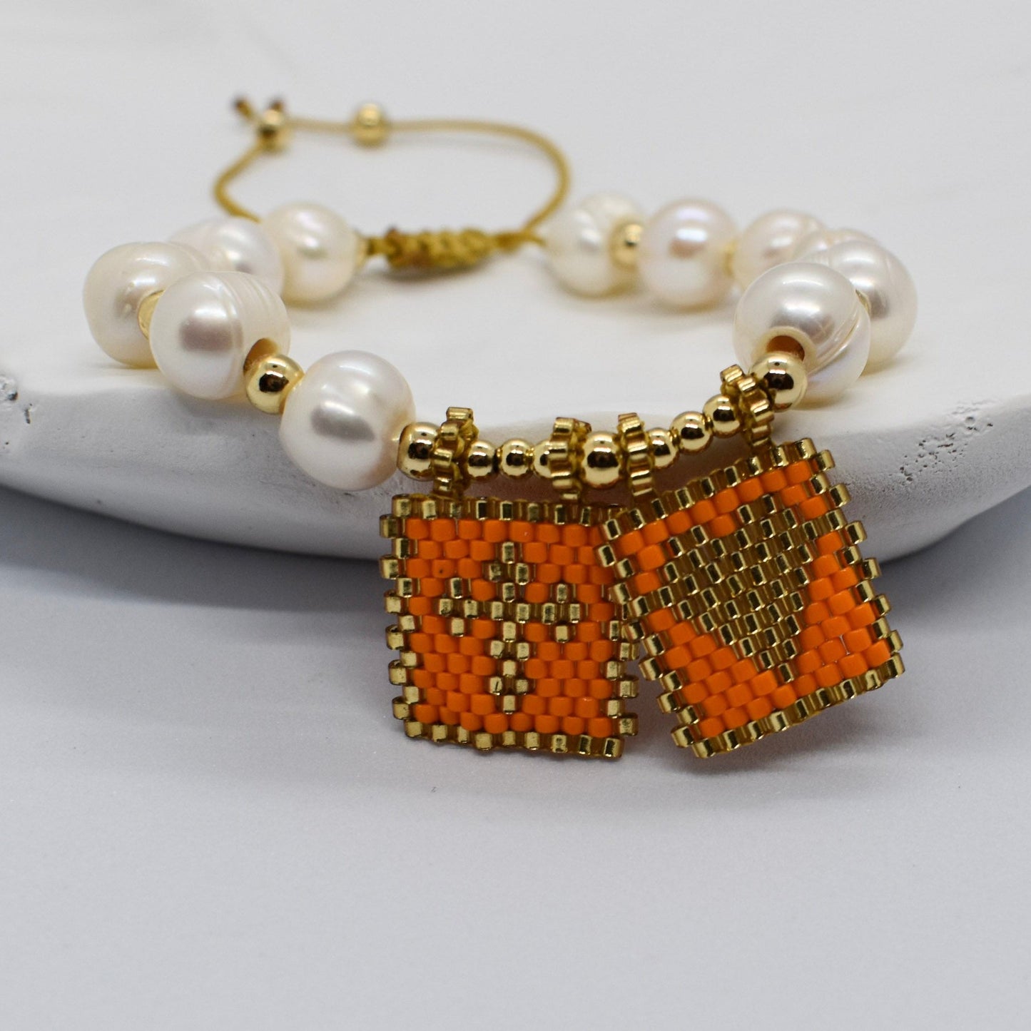 Scapular Miyuki Orange Bracelet