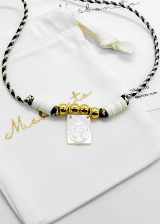 Scapular Necklace with clay beads 