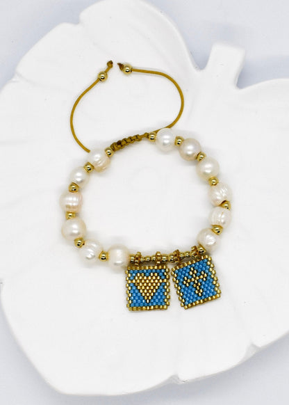 Scapular miyuki bracelet blue