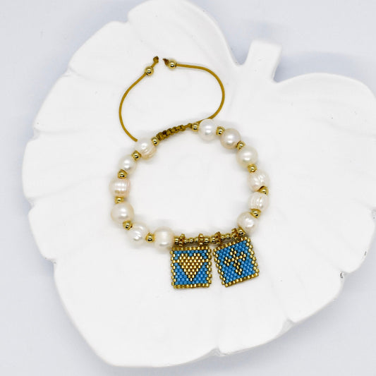 Scapular miyuki bracelet blue