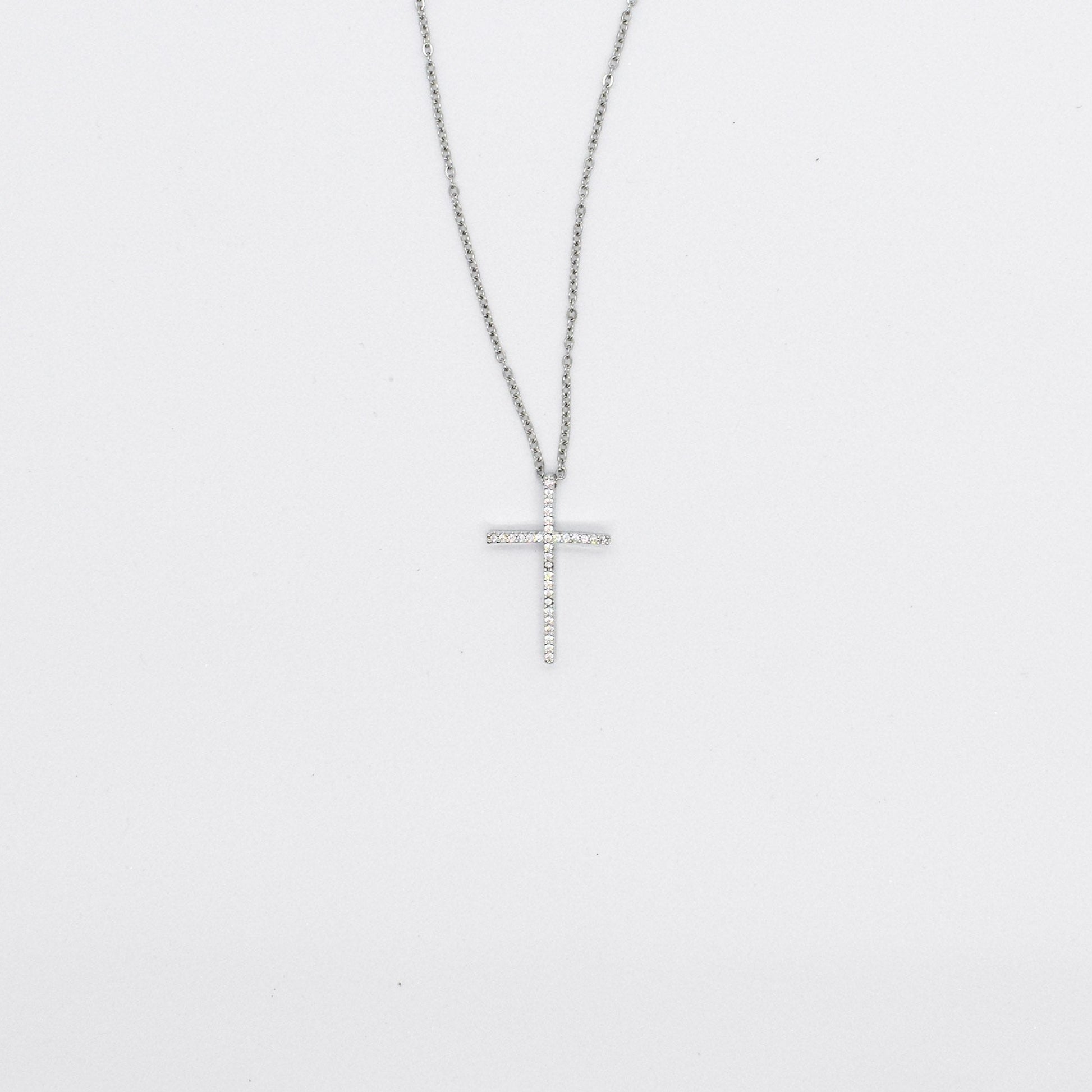 Silver Cross Charm Necklace