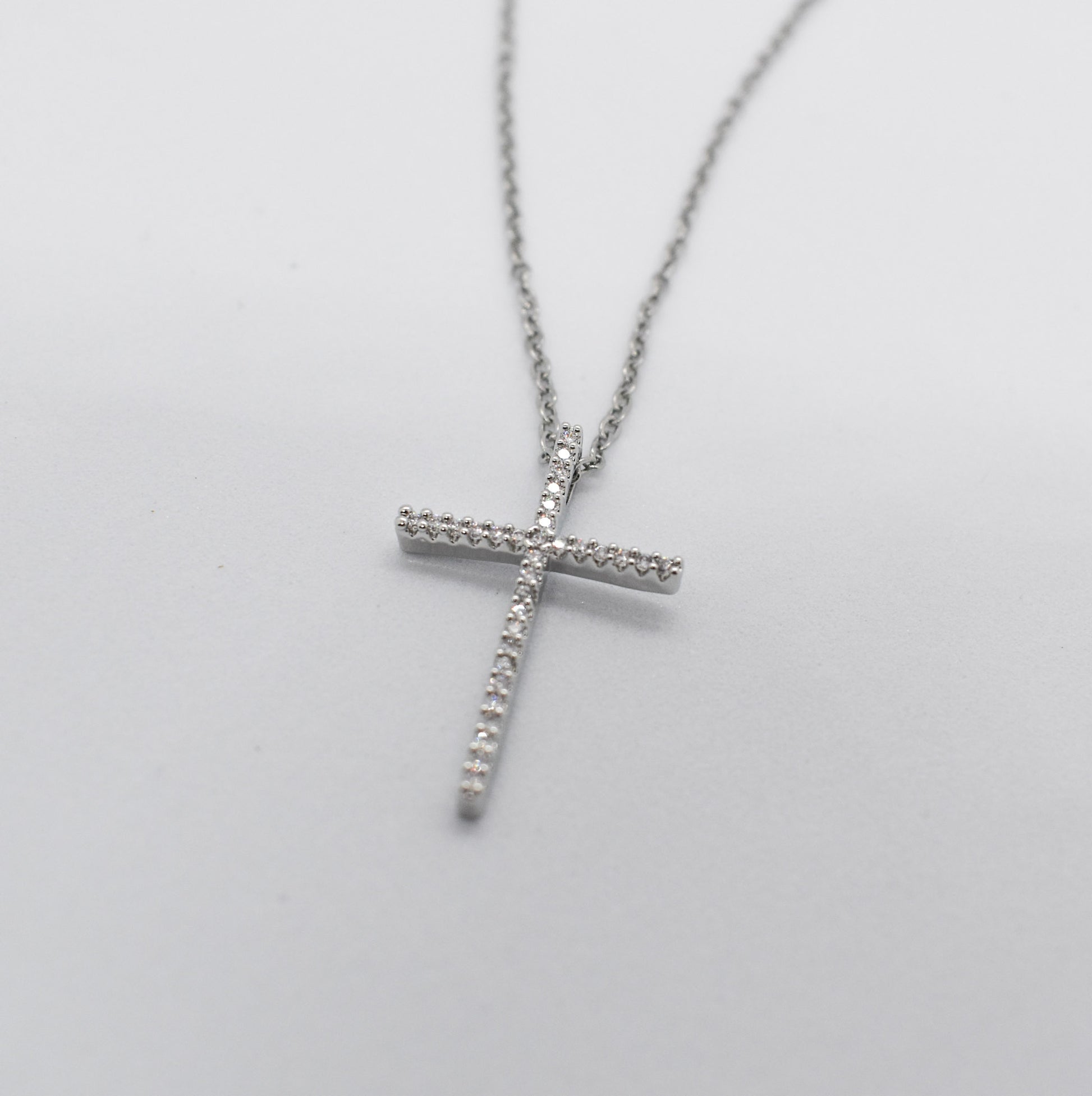 Silver Cross Charm Necklace