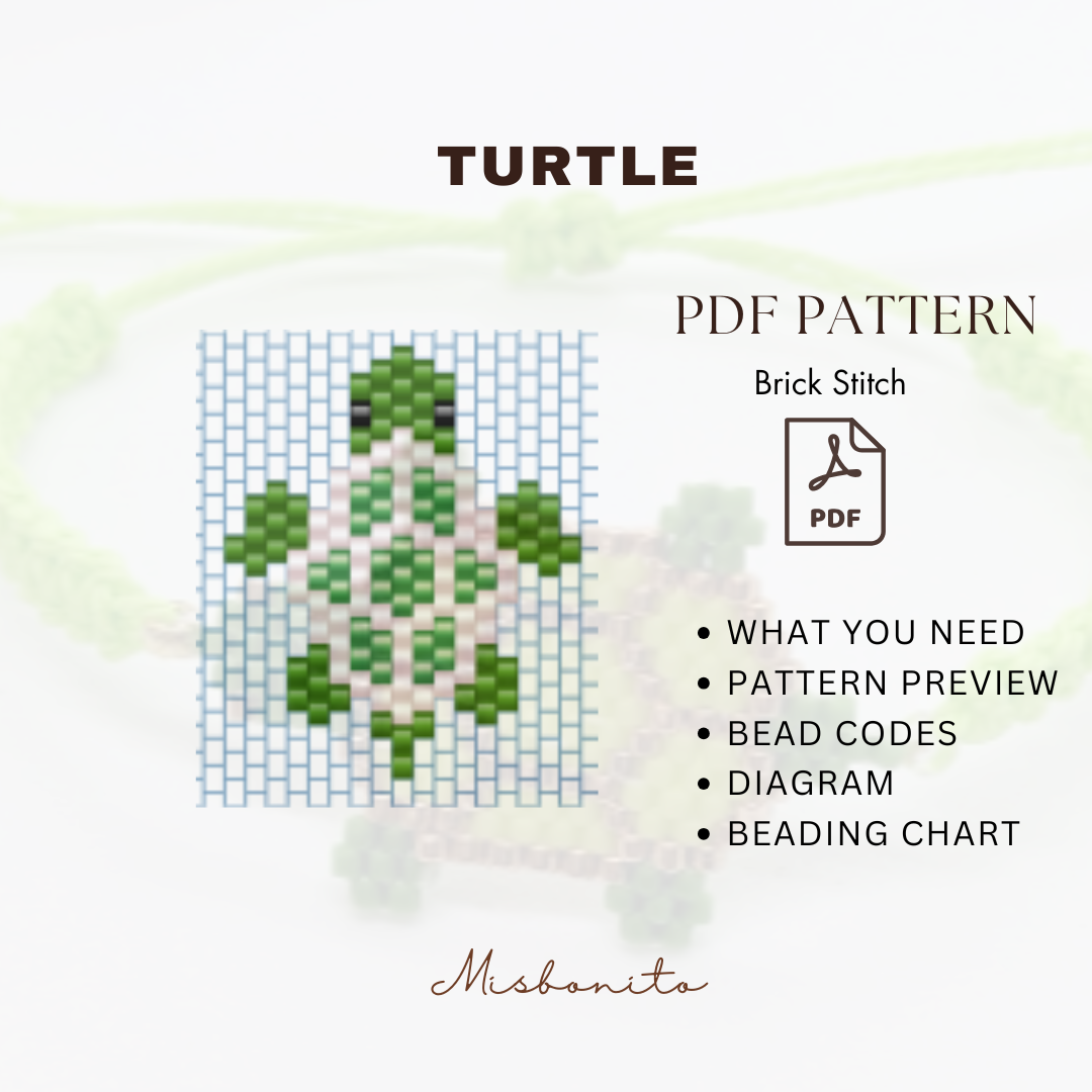 Portada para Miyuki beaded turtle PDF digital download 