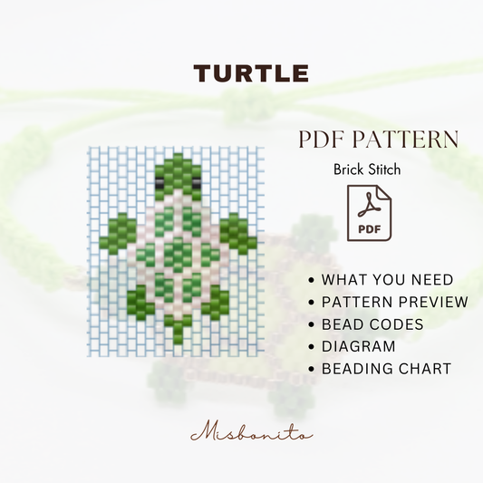 Portada para Miyuki beaded turtle PDF digital download 