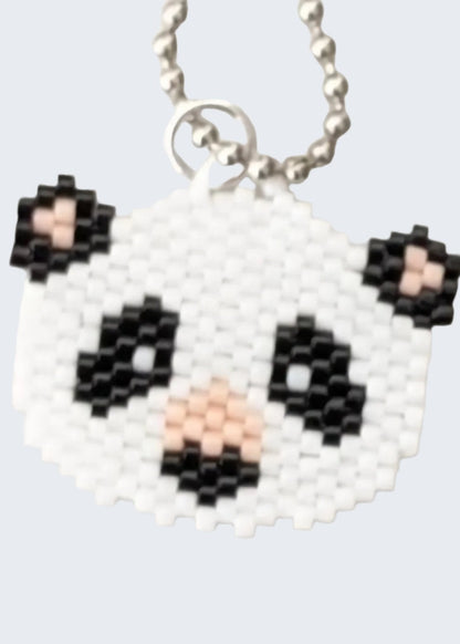 Beaded panda necklace