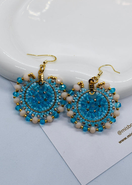 beaded blue earrings bohemian