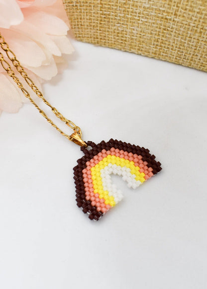 beaded rainbow necklace 