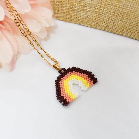 beaded rainbow necklace 