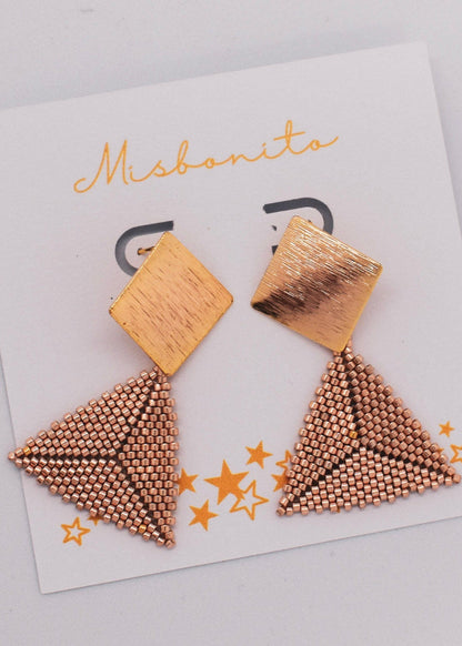 beaded triangle earrings