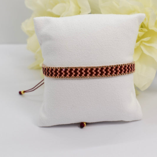 Beaded brown bar bracelet