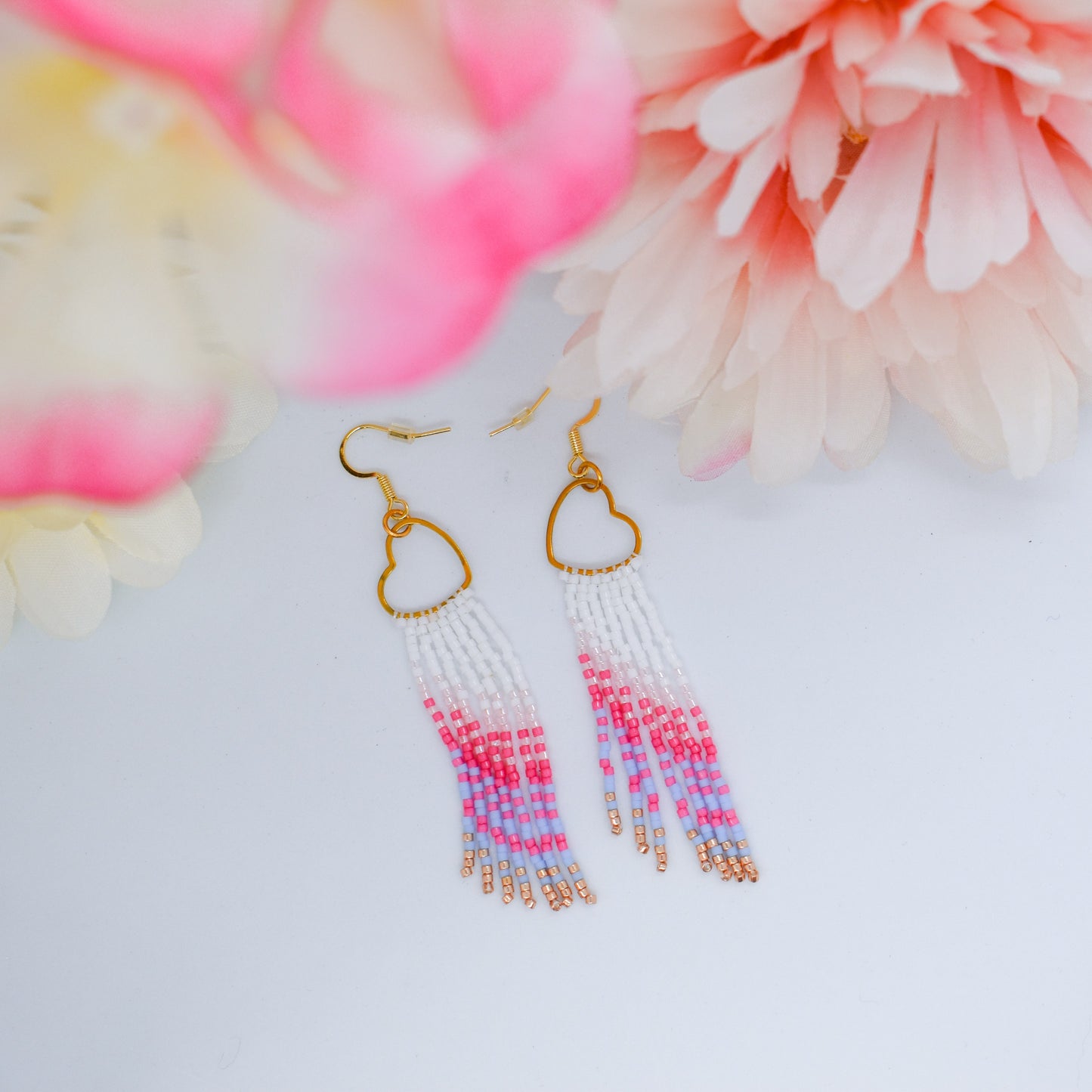 Fringe beaded earrings