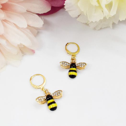 bee hoop earrings