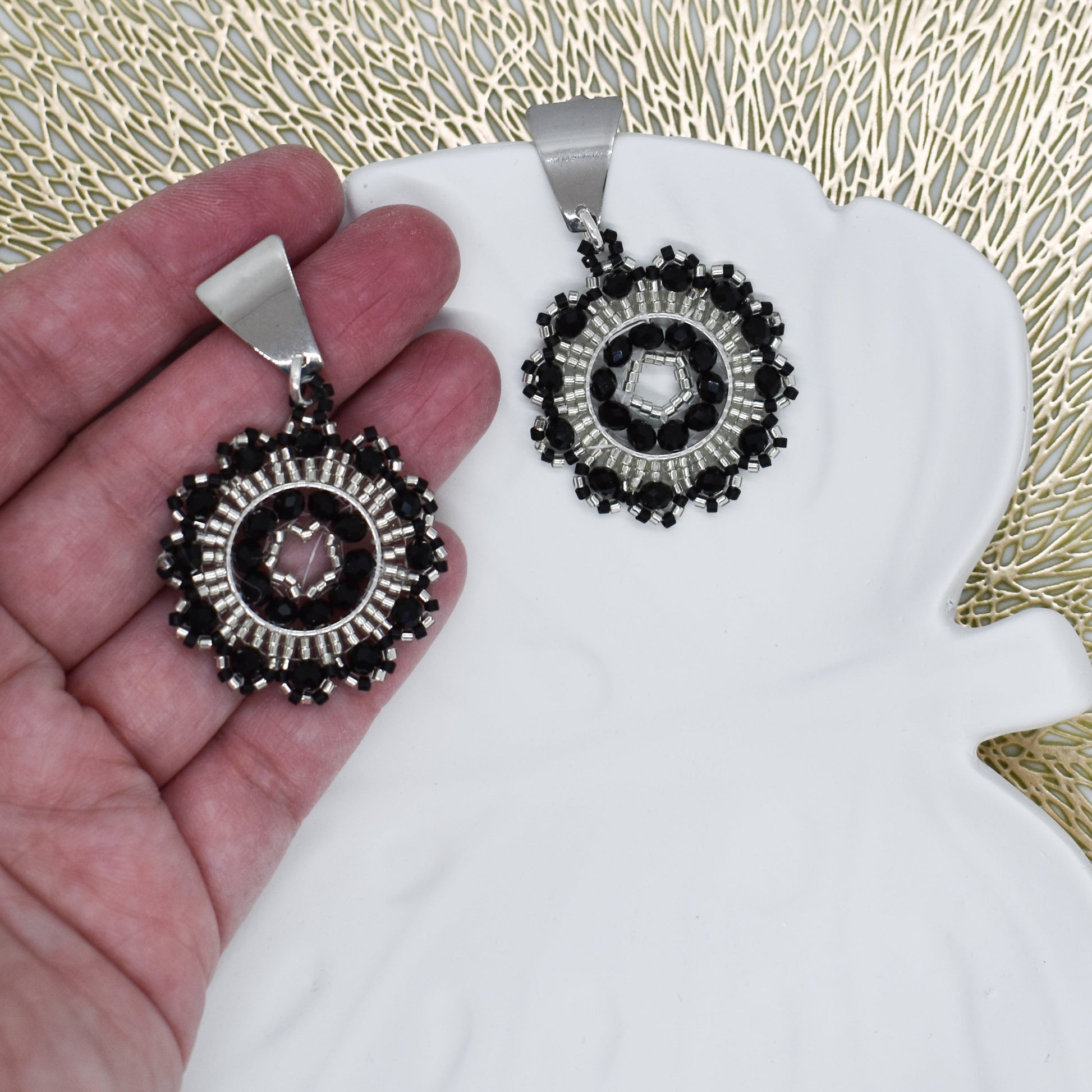 BLack boho earrings 