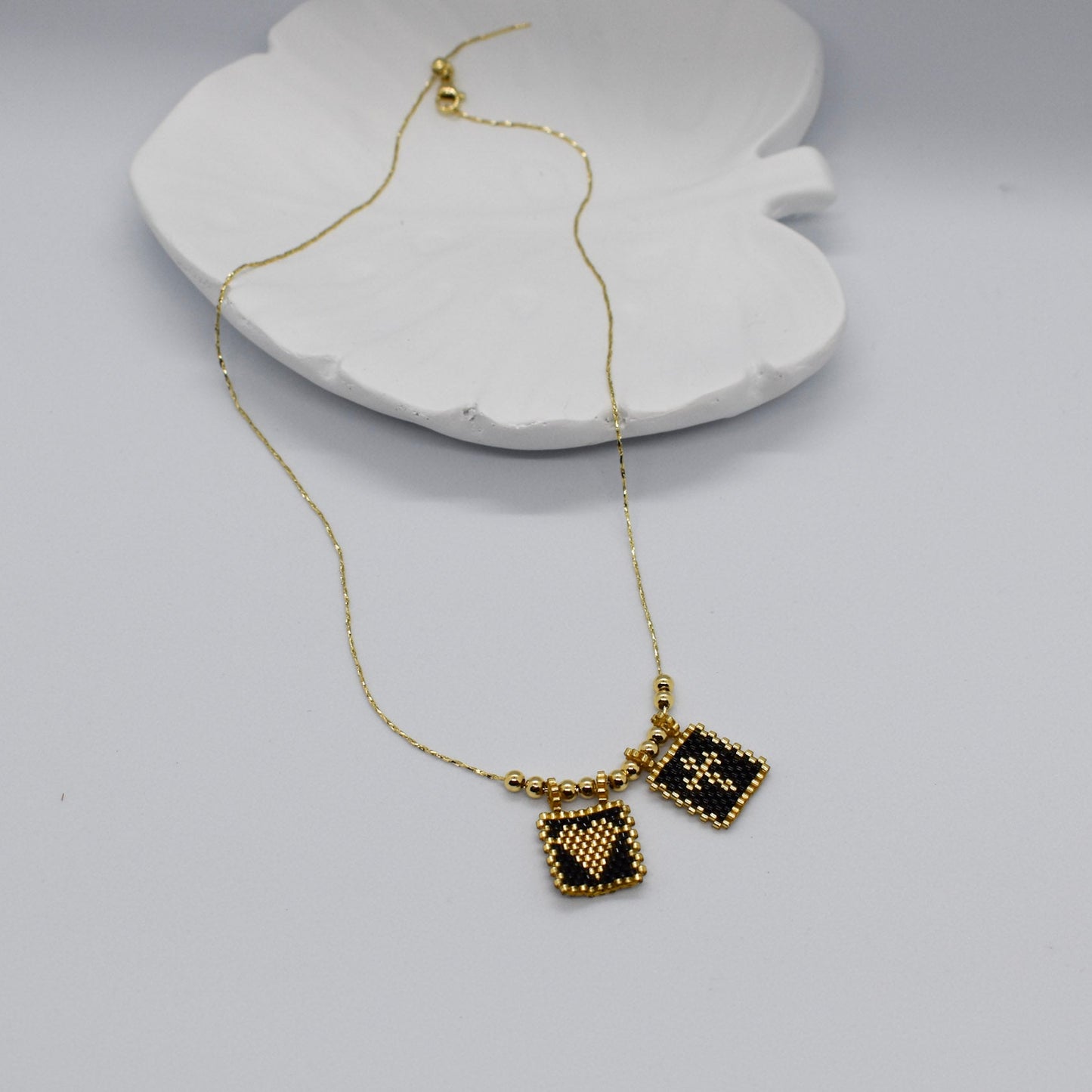 black scapular necklaces miyuki