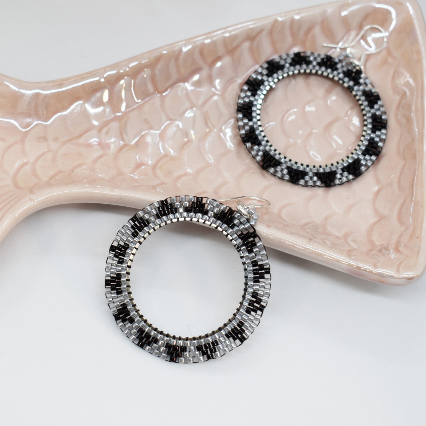 Black beaded earrings