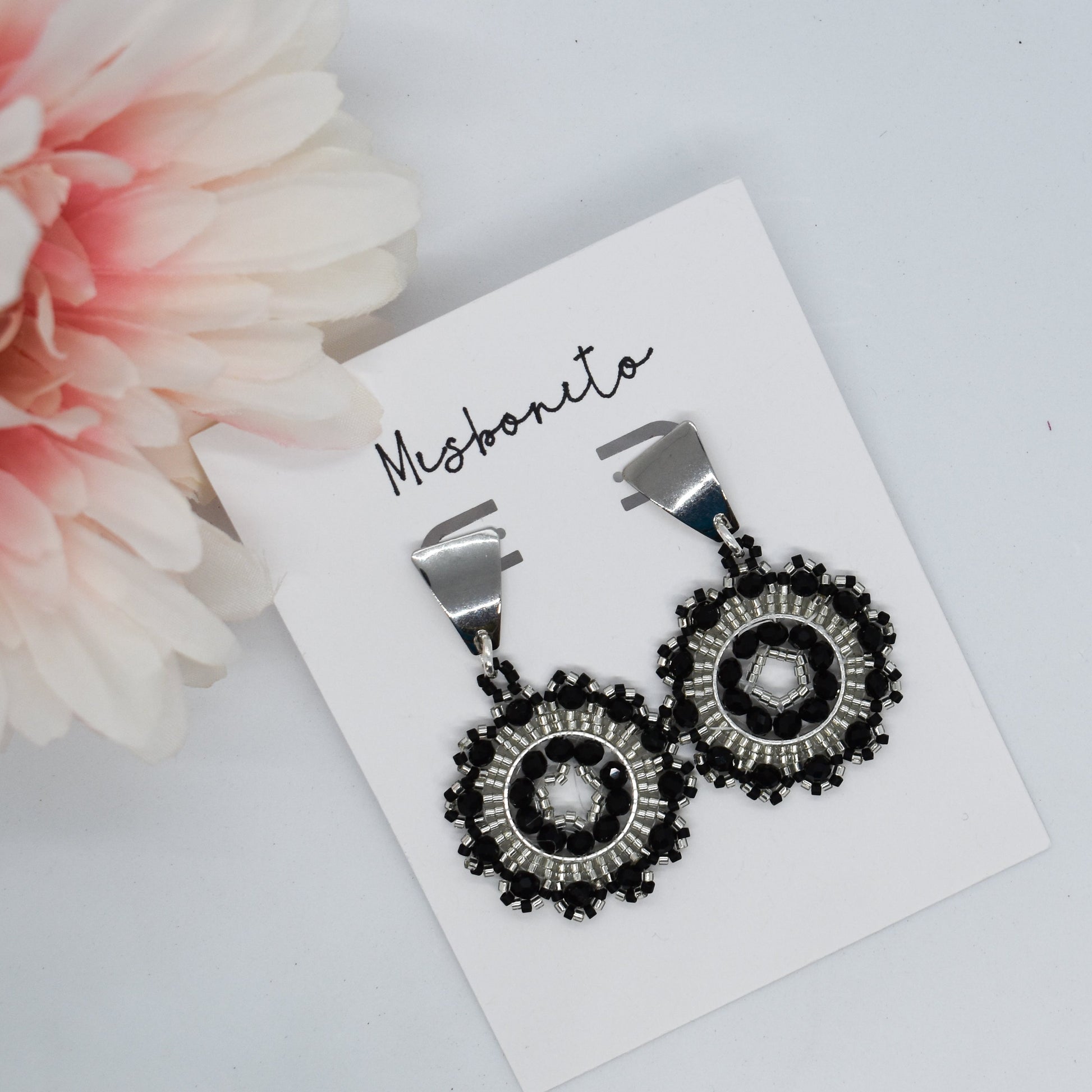 BLack boho earrings 