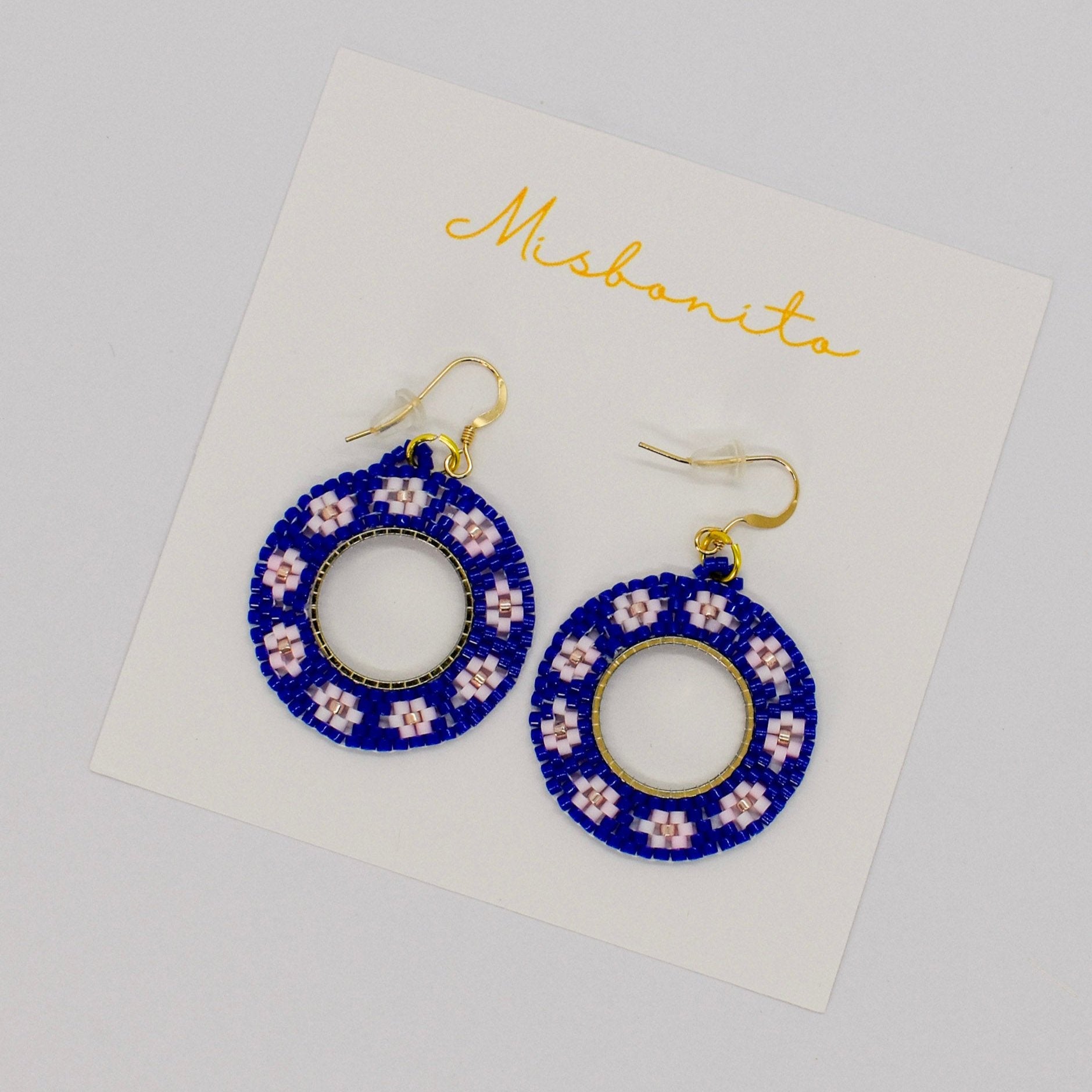 Blue floral earrings