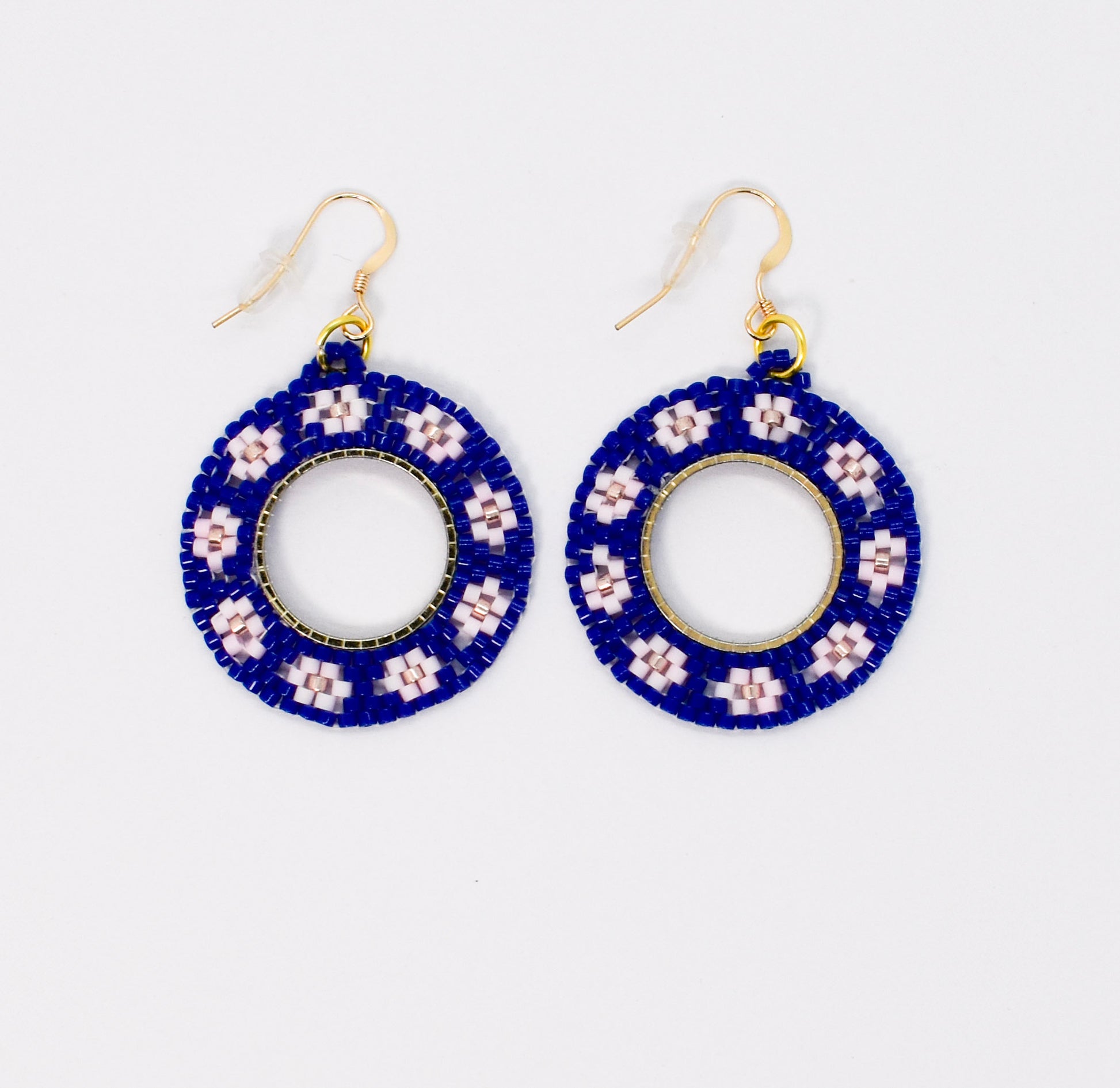 blue floral earrings