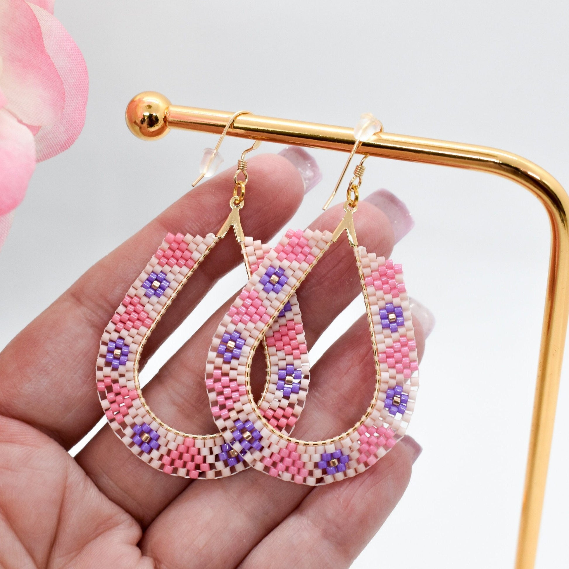 beaded delica earrings