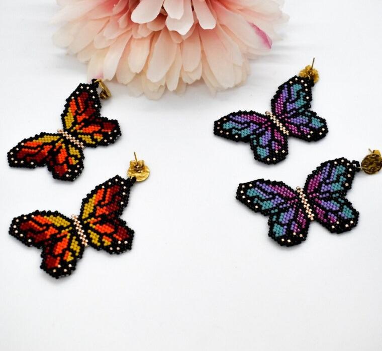 butterfly miyuki earrings