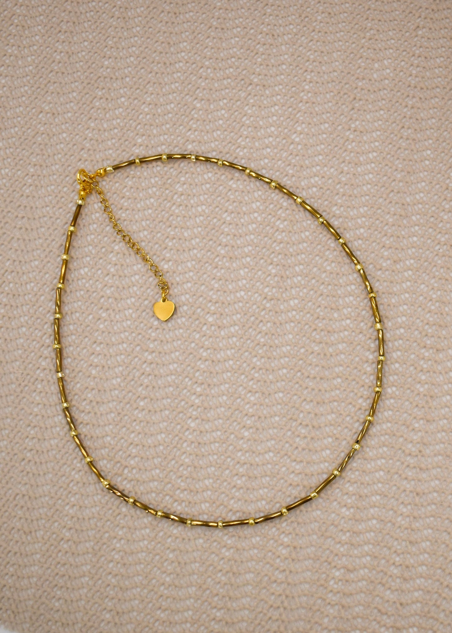 bronze tube beads necklace