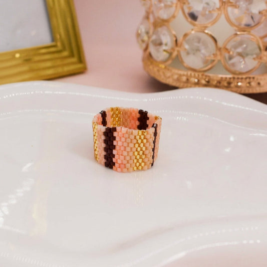 brown multicolor miyuki ring