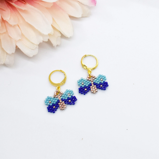 Butterfly hoop earrings