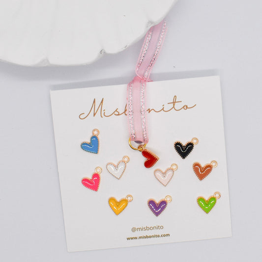 colorful heart charms