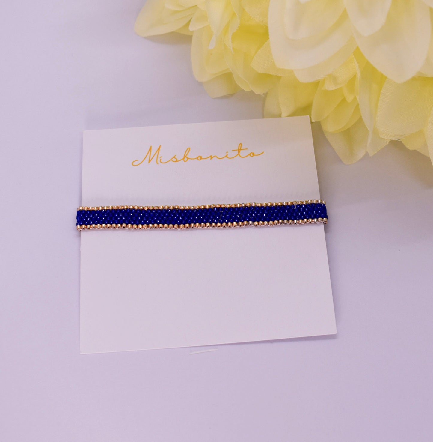 Dark blue bar Miyuki bracelet