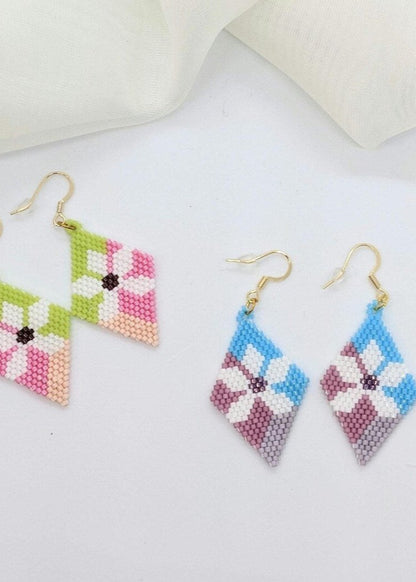 diamond flower earrings