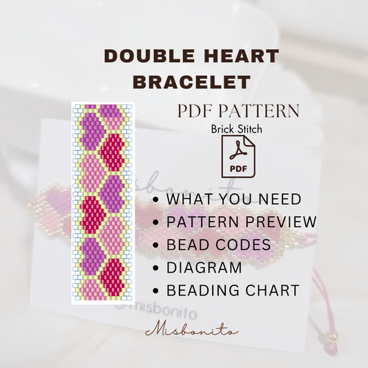PDF Double Heart Bracelet DIGITAL DOWNLOAD