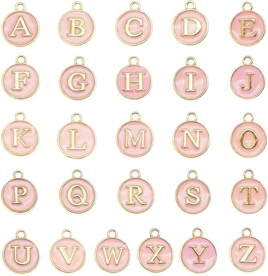 Pink Enamel Letters Charm