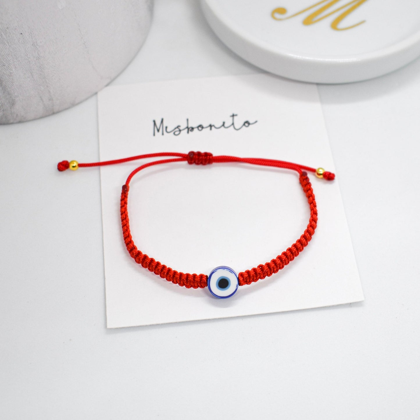 evil eye red macrame bracelet 