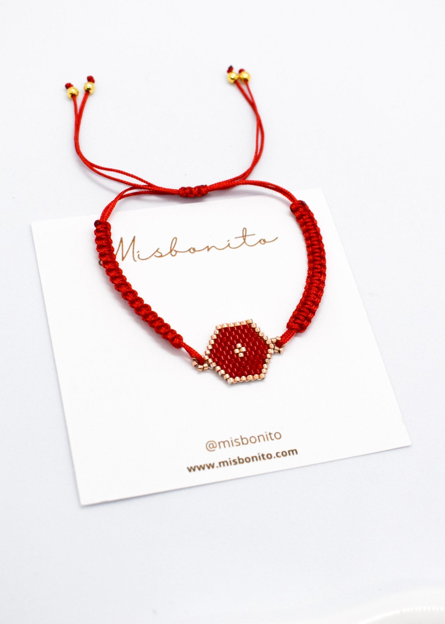 evil eye miyuki red macrame