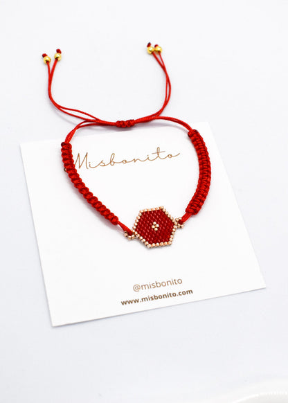 evil eye miyuki red macrame