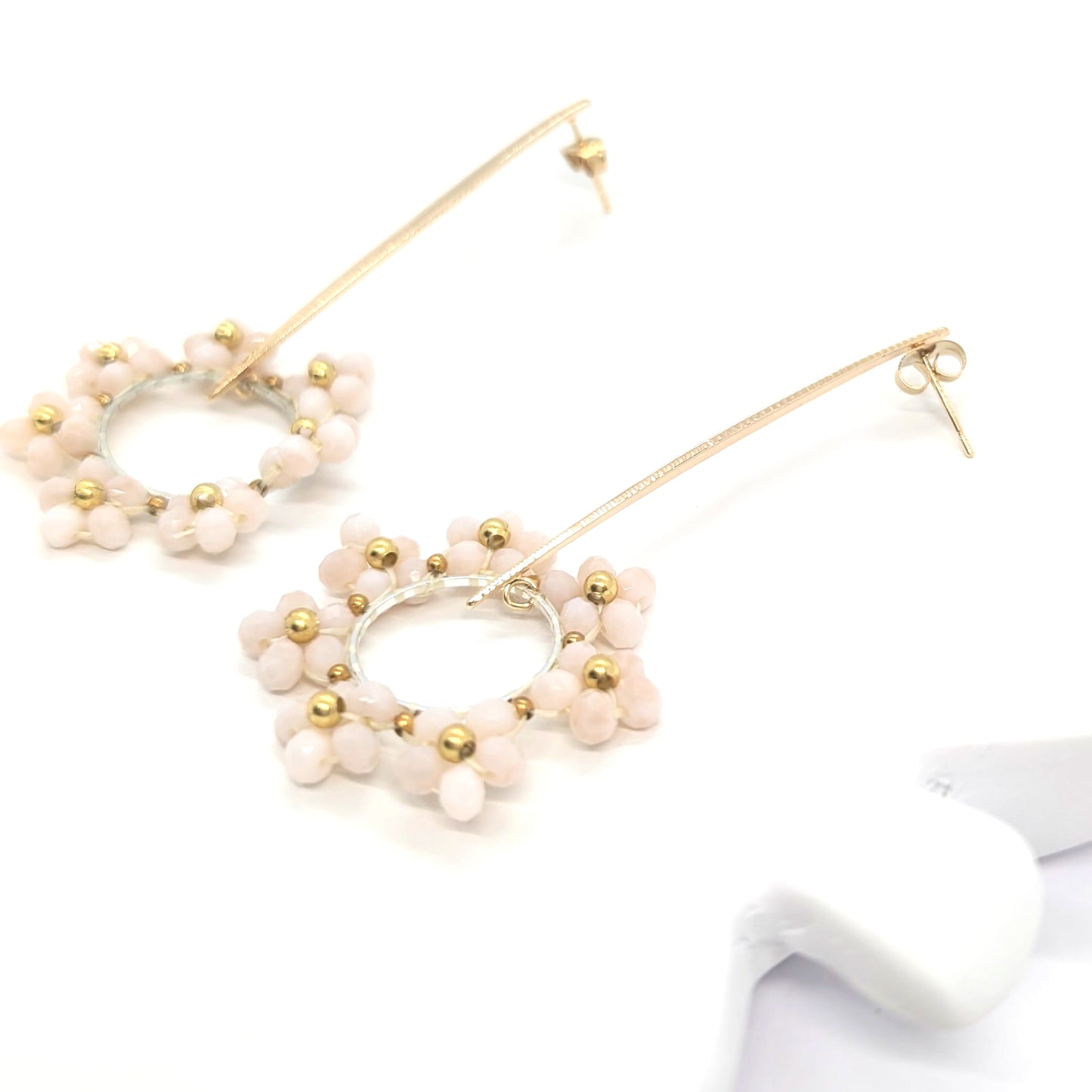 Floral long earrings