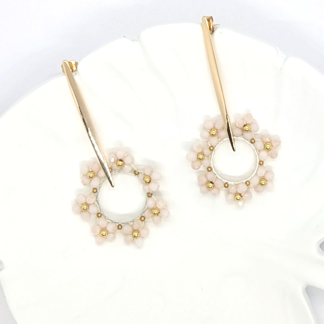 Floral long earrings