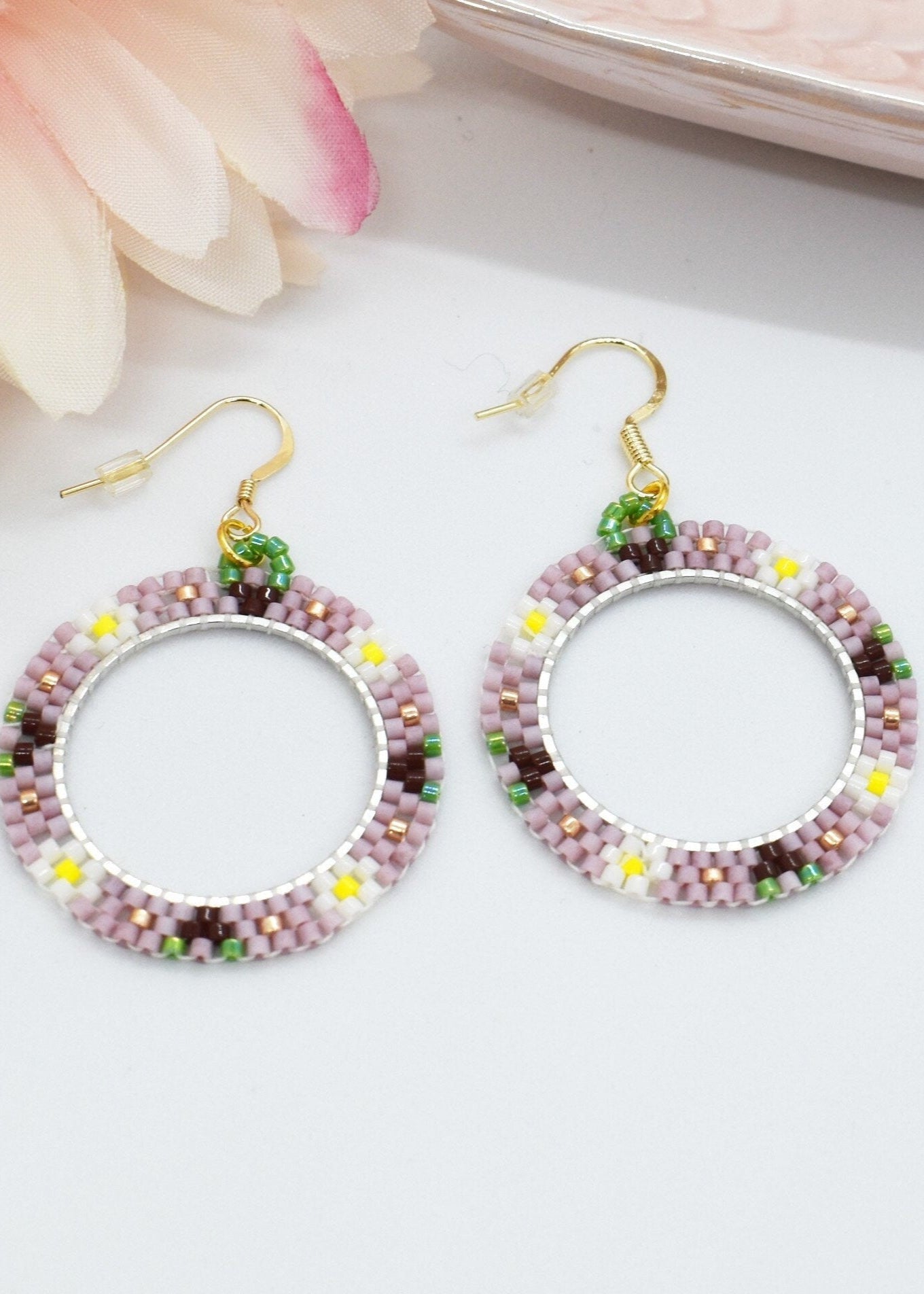 floralpurple earrings