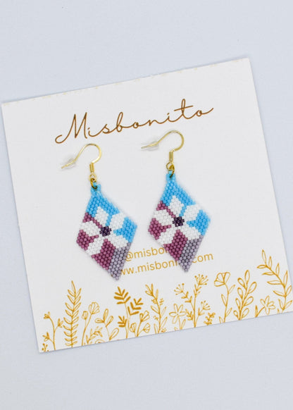 FLOWER EARRINGS BEADED