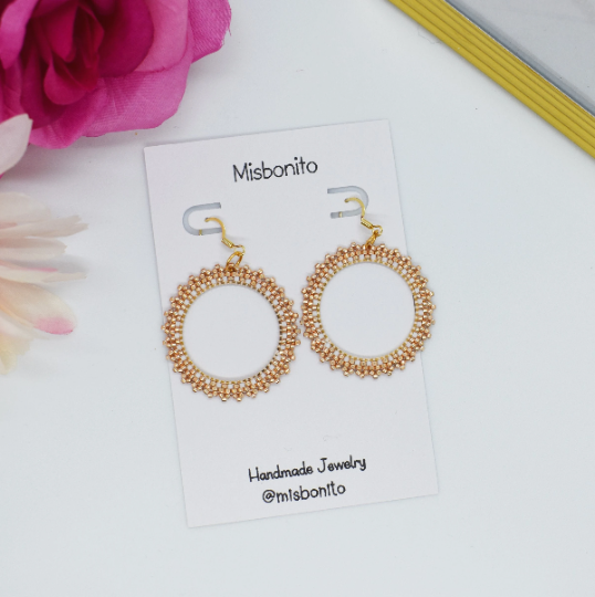 Golden beaded earrings