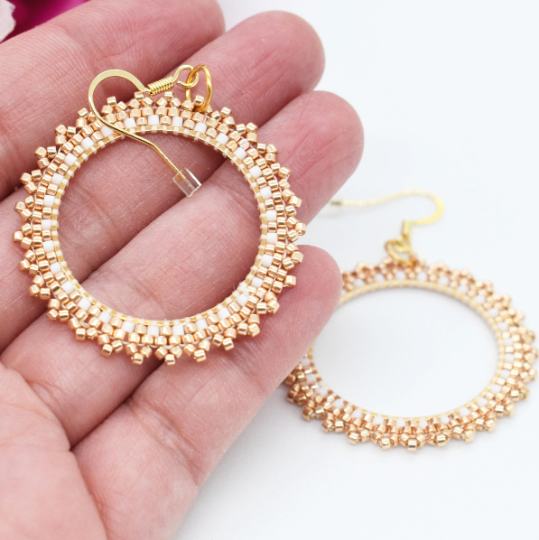 Golden beaded earrings