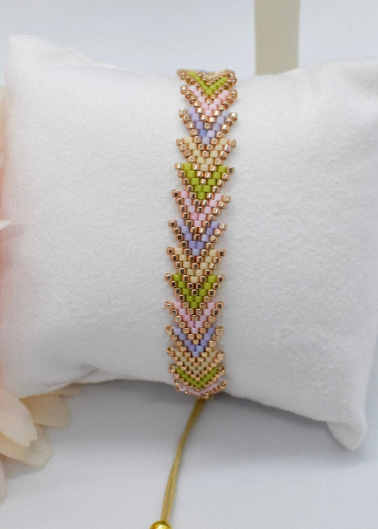 green and pink arrow bracelet
