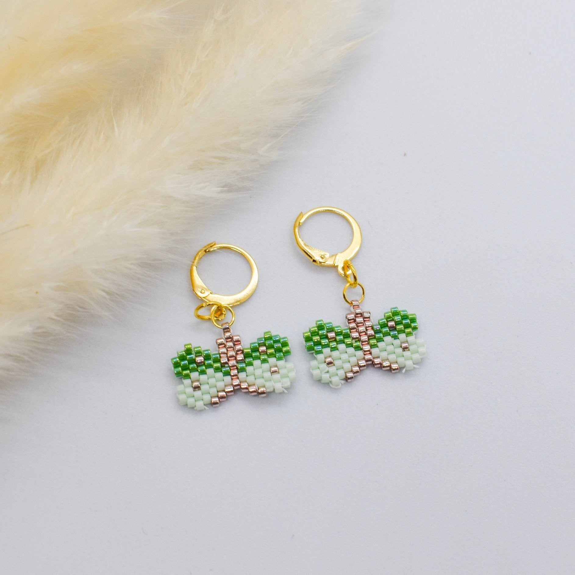 Green butterfly earrings