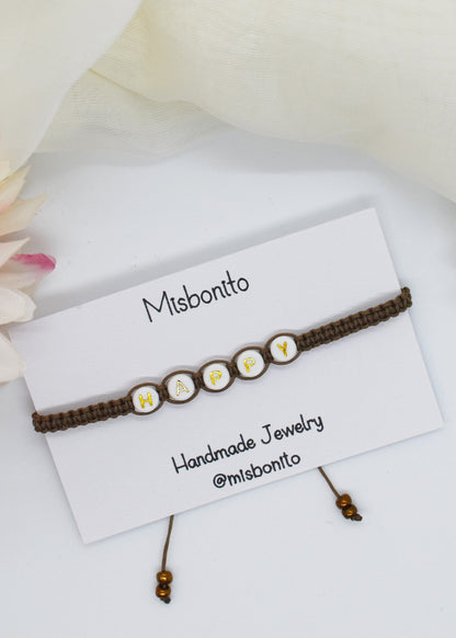 happy word bracelet