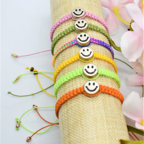 Happy Face Macrame Bracelet