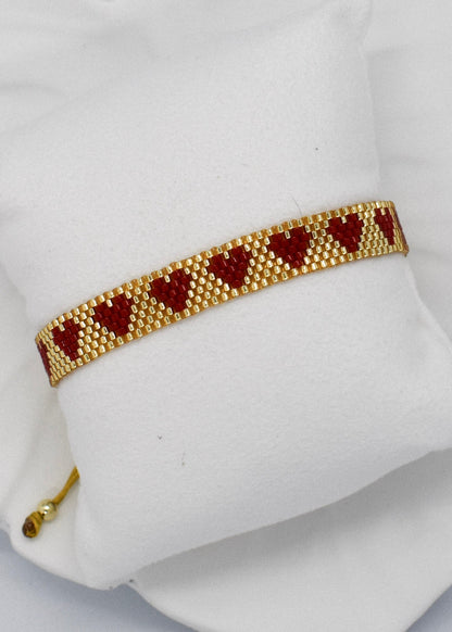 heart black bracelet red